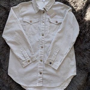 Missguided Oversized Pinstripe Top Women’s